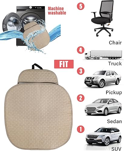 Miniatura 6 de Fundas de cojín para asiento de automóvil, fundas de asiento inferior, alfombrilla protectora de asiento delantero de automóvil, almohadilla