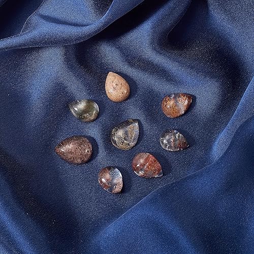 Miniatura 6 de LiQunSweet 10 piezas de piedra preciosa natural de cuarzo de lodolita de jardín con forma de gota en forma de gota para collares, pulseras y aretes,