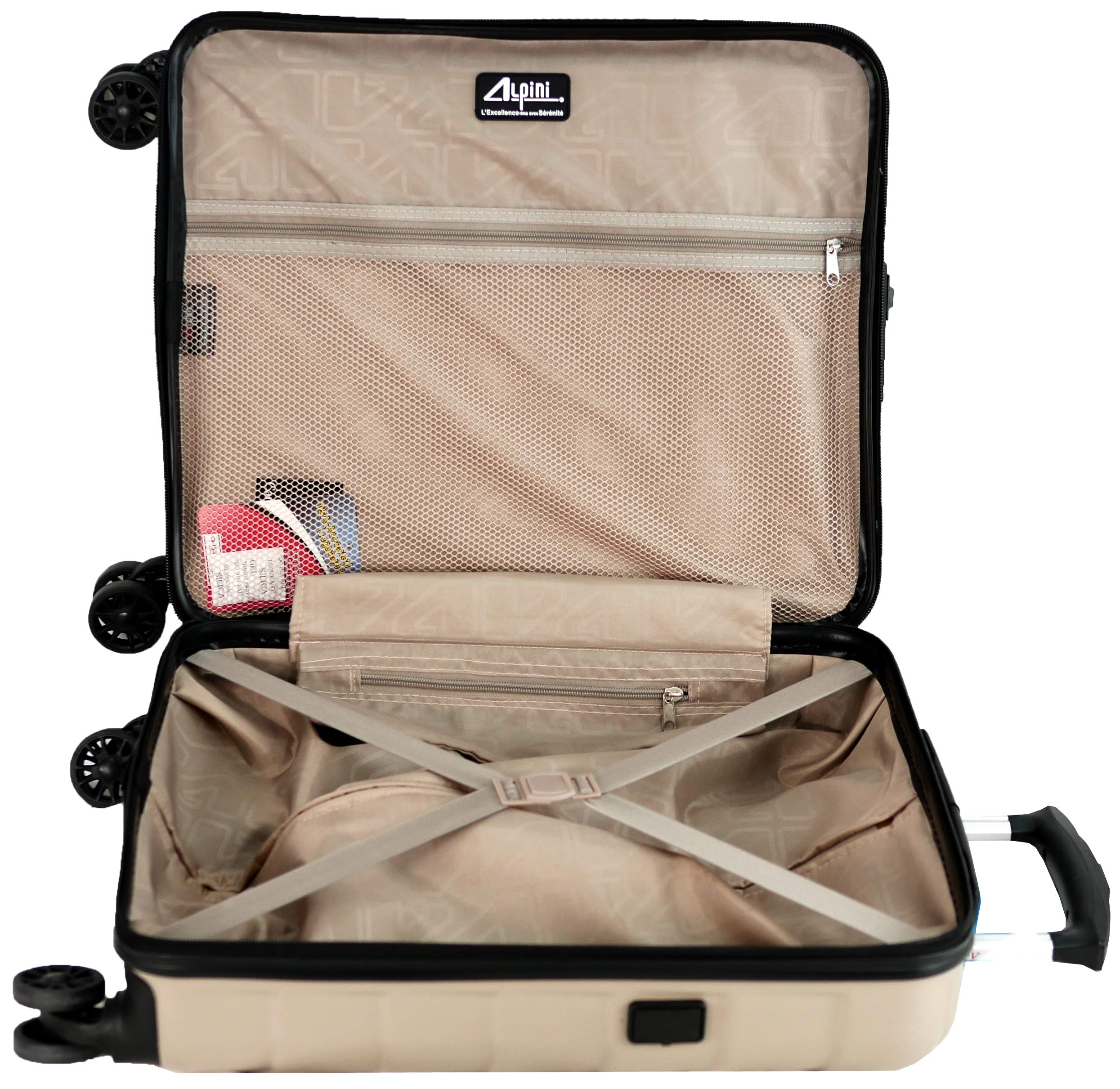Maleta rígida Alpini INOVA-2.0 22" (55 cm) de garantía de 2 años, Compartimento para Ordenador PC y Tableta, Puerto USB