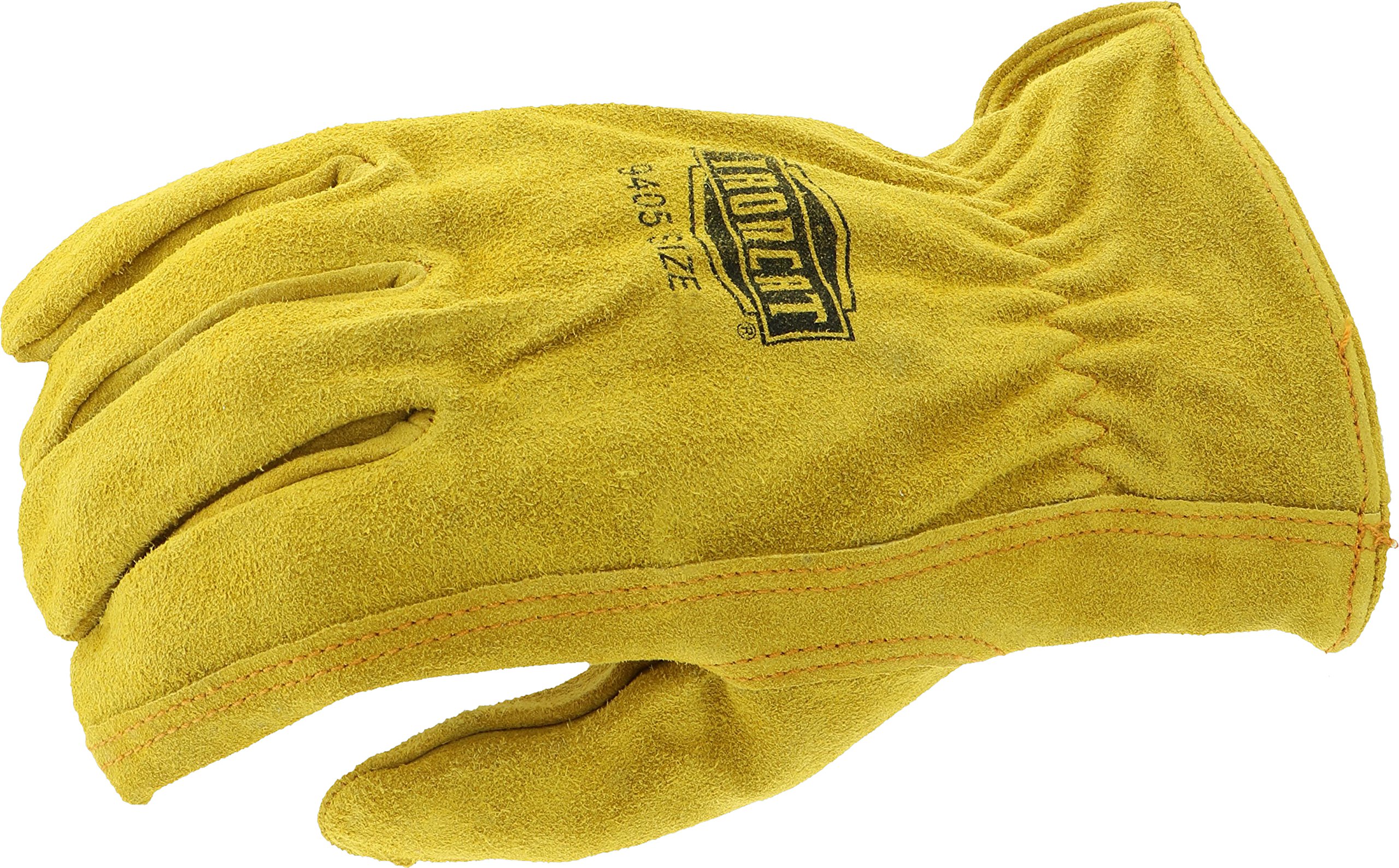 IRONCAT 9405 Grain Split Driver Glove – [1 Pair] X-Large, Split Cowhide Leather Gloves with Elastic Wrist Brown