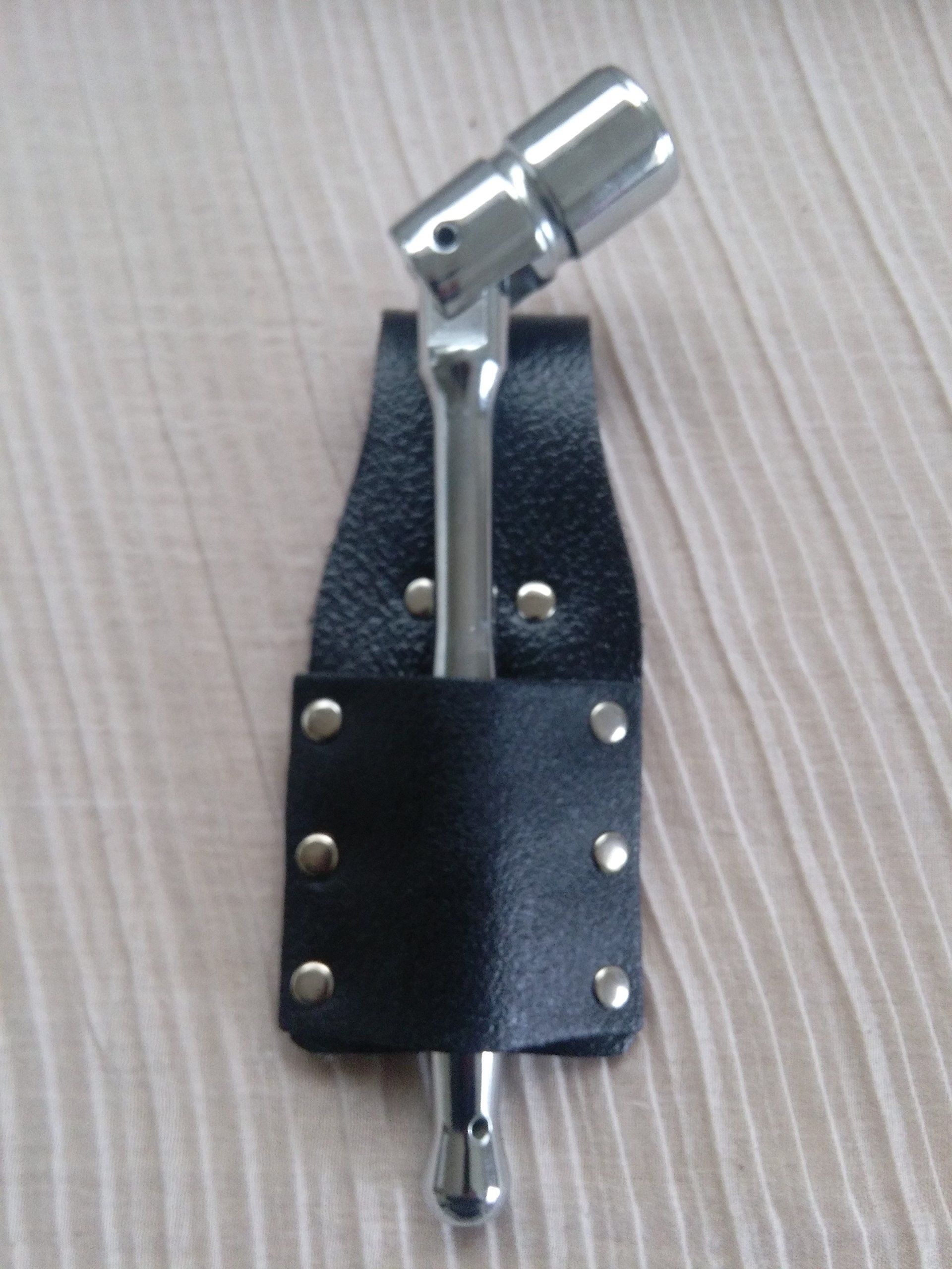 Bbi Ltd Black Scaffold Spanner 7/16 Whitworth Swivel Head With /Brown Bbi Leather Spanner Scaffolding Tools Single Frog