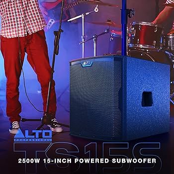 Amazon.com: Alto Professional TS15S - 2500W 15-inch Subwoofer, Powered PA Speaker with 6 Selectable DSP Modes, Easy Setup, 132 dB, 3