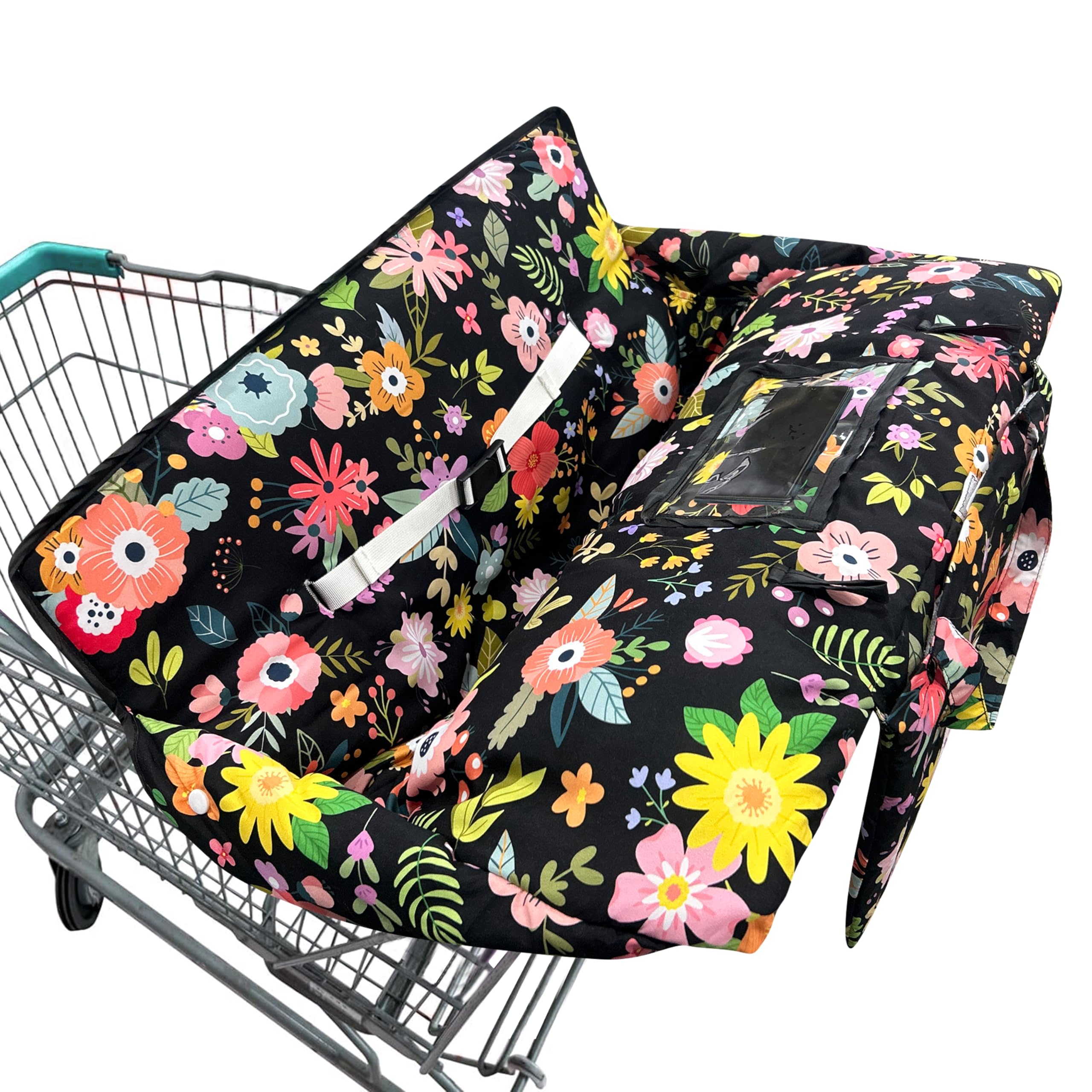 Shopping Cart Cover for Baby,2-in-1 Baby Cart Covers with Portable Cloth Bag Cart Seat Pad for Babies Grocery Cushion Cover Restaurant,Suitable for
