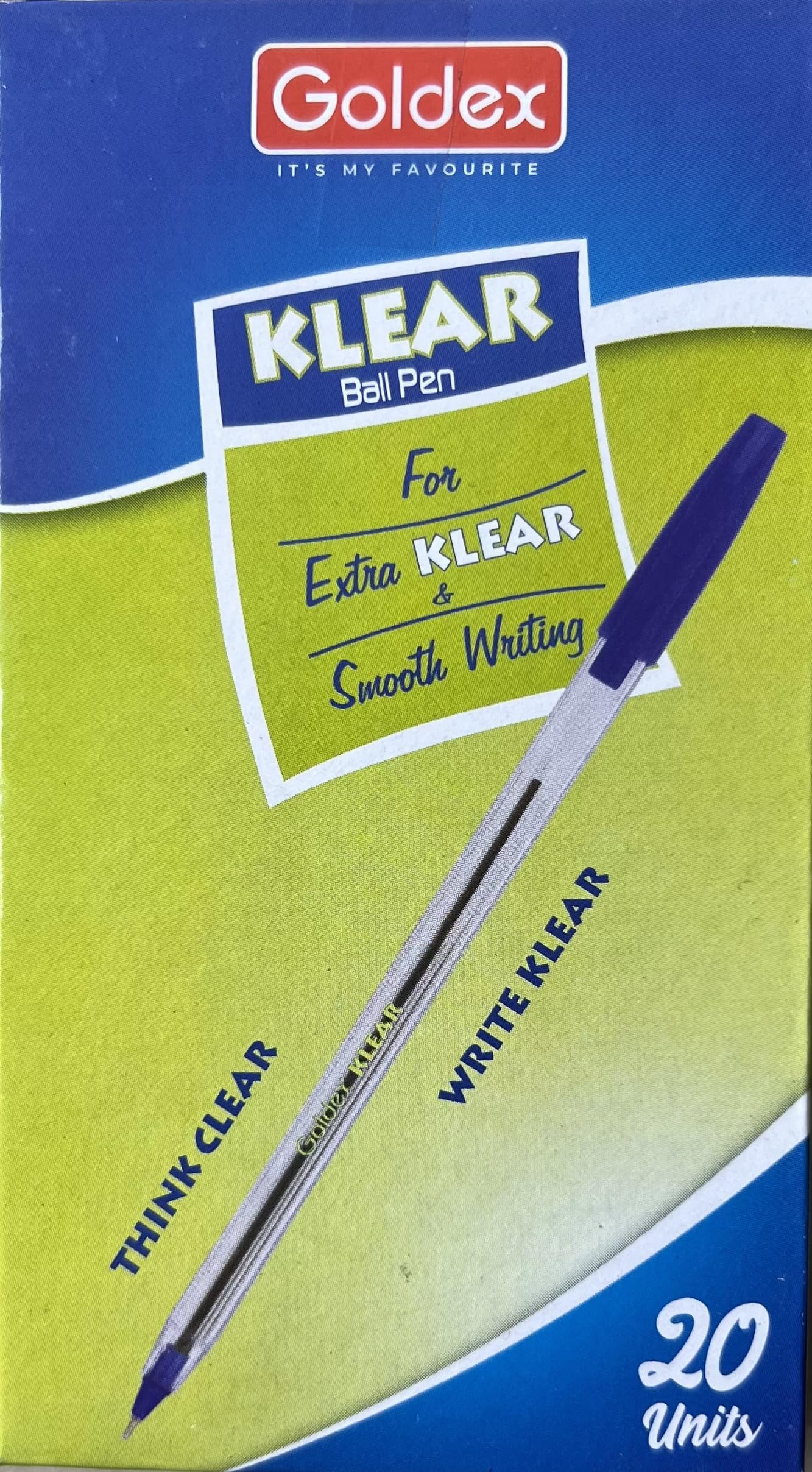 Goldex Klear Ball Pen – 0.6mm Fine Tip | German Ink | Transparent Body | Smooth Writing Ballpoint Pen for School, Office & Everyday Use (Blue Ink, Pack of 20)-image-42