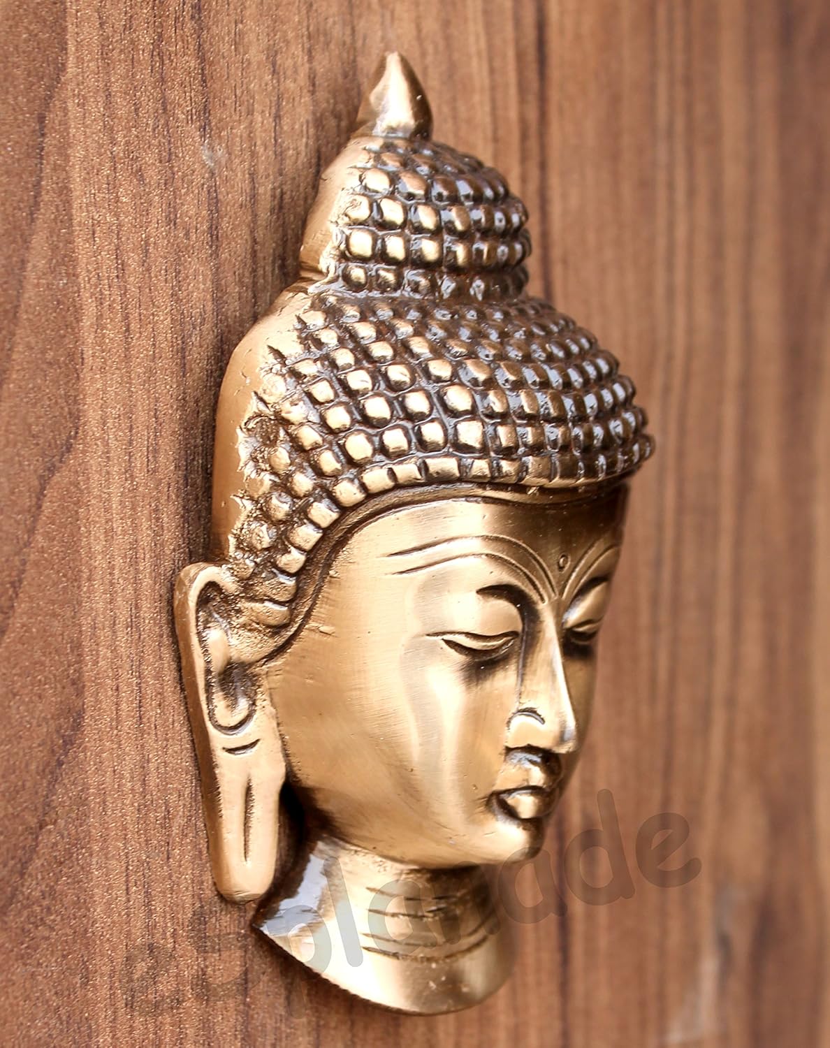 Gold eSplanade Brass Buddha Face Wall Hanging Idol Statue Figurine Murti Showpiece | Buddha Head | Home Decor | Tibetan Buddhist Statue