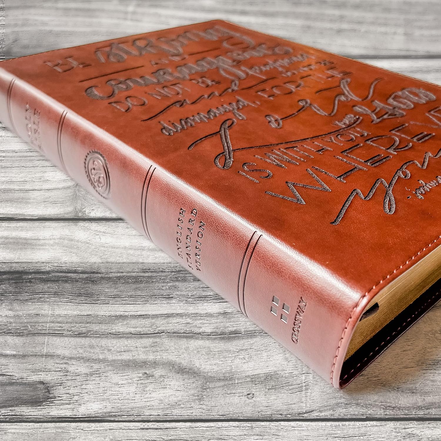 JOY CREATIVE ESV Wide Margin Red Letter Bible | Personalized with Name | Custom Design Hand Lettered and Laser Engraved | Gift for Birthday, Graduation, Baptism, Wedding etc.