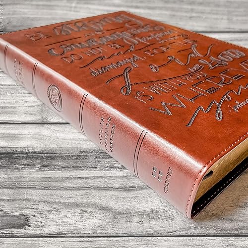 Miniatura 4 de JOY CREATIVE Biblia de letras rojas de margen amplio ESV | Personalizado con nombre | Diseño personalizado con letras a mano y grabado con láser |