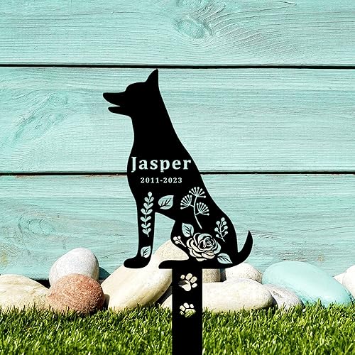 Miniatura 5 de Gerryed Estaca de metal conmemorativa para perro, marcadores de tumba, para exteriores, personalizados, estaca conmemorativa para la pérdida de