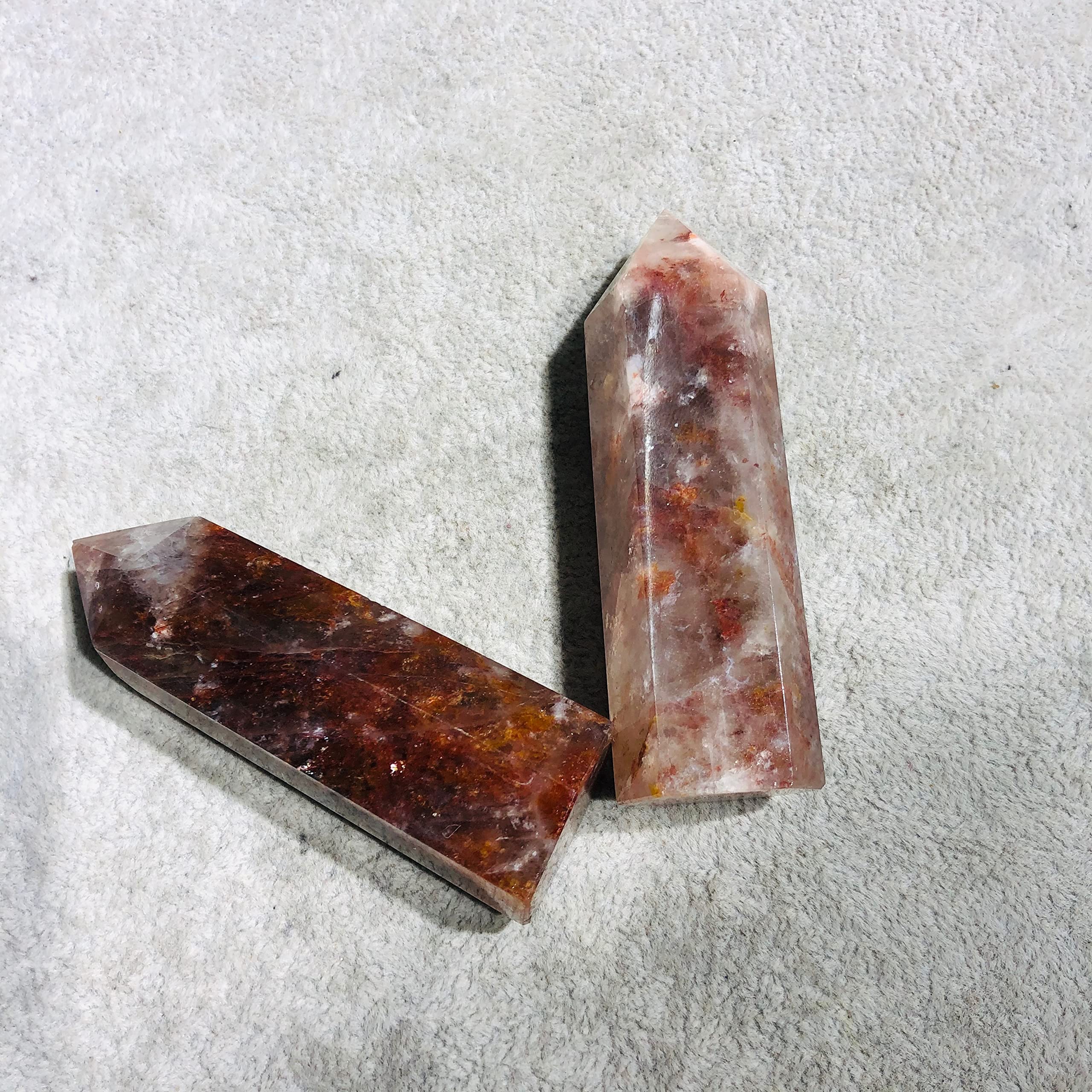 Amazon.co.jp: Mineral ObeliskNatural Fire Quartz クリスタル