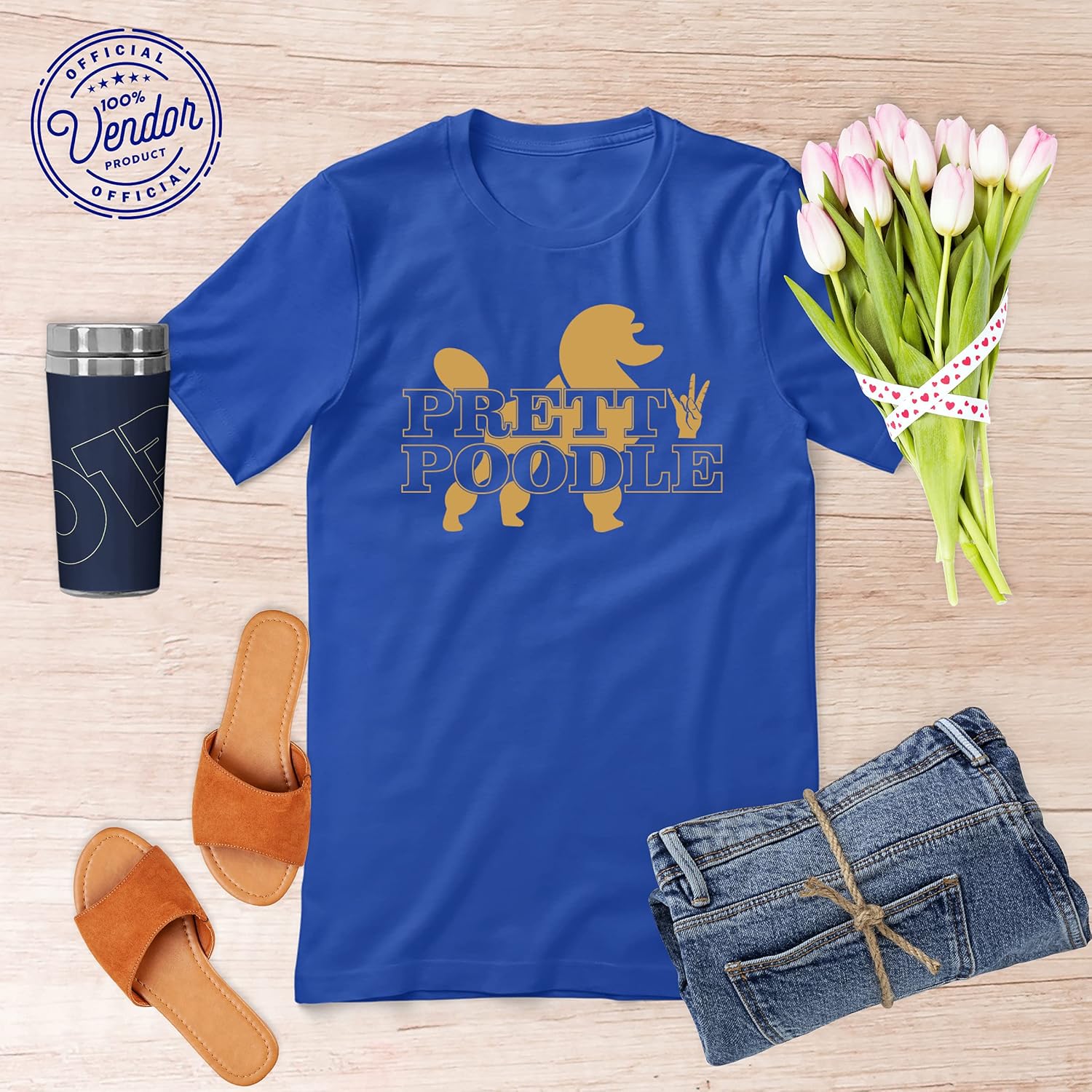BBGreek Sigma Gamma Rho Sorority - SGRho Paraphernalia - Official Vendor - Crew Neck T-Shirt - Pretty Poodle - Image 3