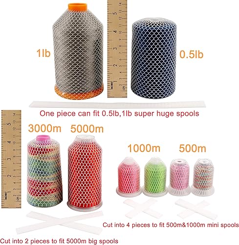 Miniatura 2 de New brothread Bobina de red de hilo de 20 yardas para diferentes tamaños de bordado de costura y bobinesconos de hilo de servidor, corte en