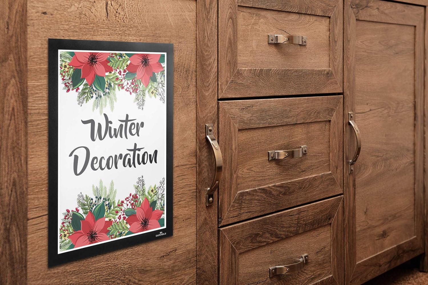 Durable DURAFRAME WallPaper Self-Adhesive Magnetic Frame | A4 Format in Black | Pack of 1 Frames | for Sensitive Surfaces