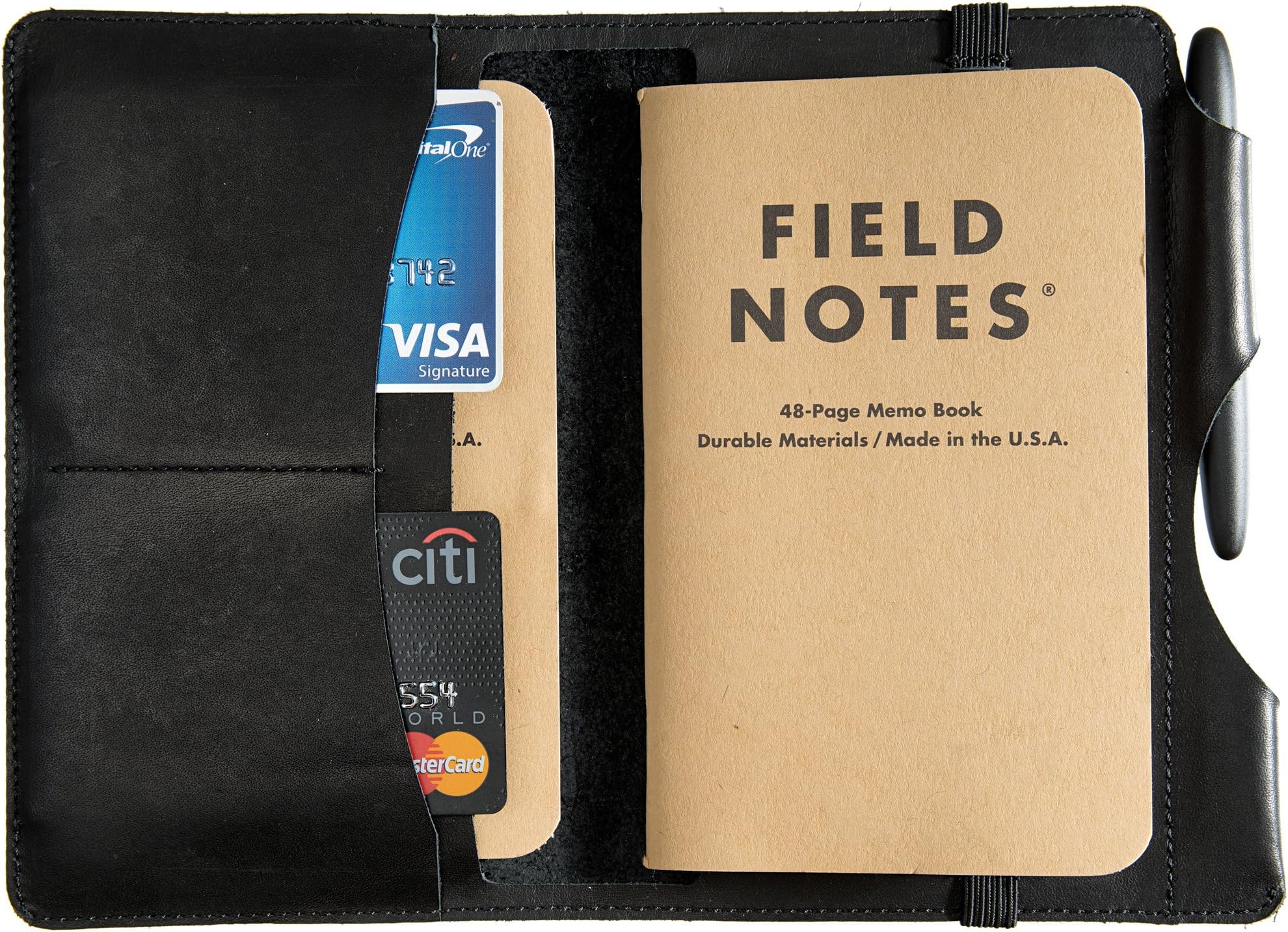 AegisGears Full Grain Leather Composition Cover Journal for Field Notes Notebooks (Black)