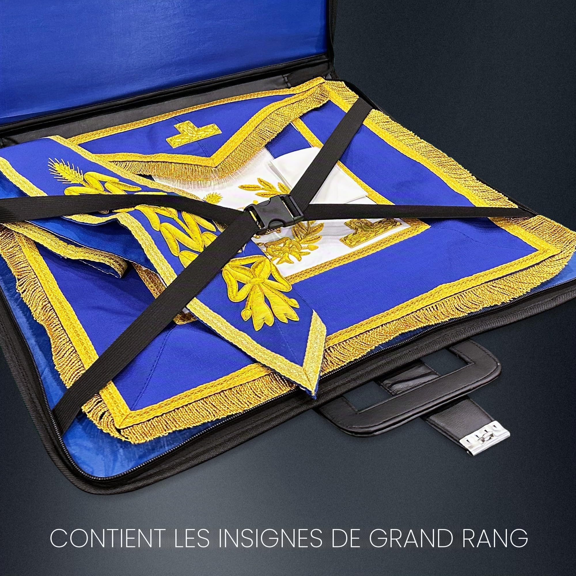 THE MASONIC COLLECTION - Grand Sac Souple Style Brief Case - Fabriqué en Faux Cuir - Résistant à l'Eau - Cadeau franc-maçon pour homme