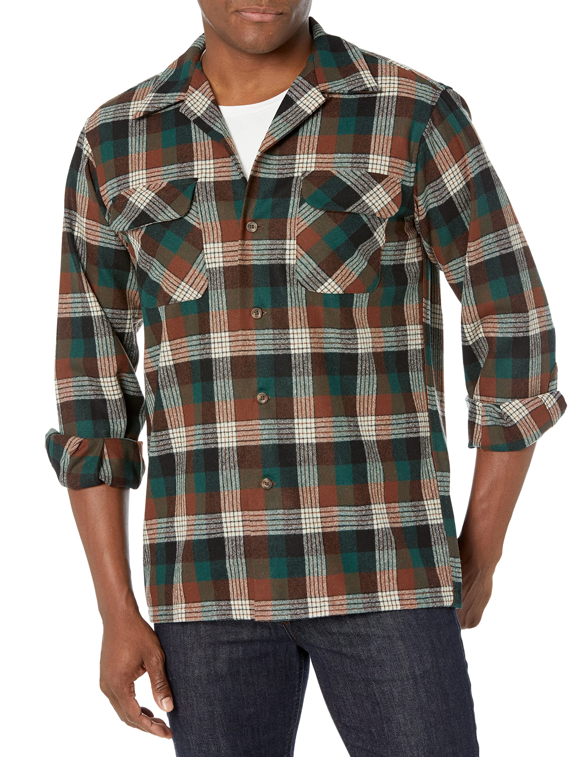 Pendleton Mens Long Sleeve Classic Fit Board Wool Shirt