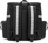 Vista 6 de Homevative - Mochila térmica para entrega de alimentos con soporte para tazas, bolsillo y ventana de recibos, bolsa de refrigeración reutilizable