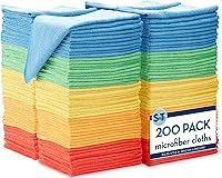 Vista 10 de S&T INC. Paquete de 50 paños de limpieza de microfibra, toalla de microfibra a granel para el hogar, toallas de microfibra reutilizables