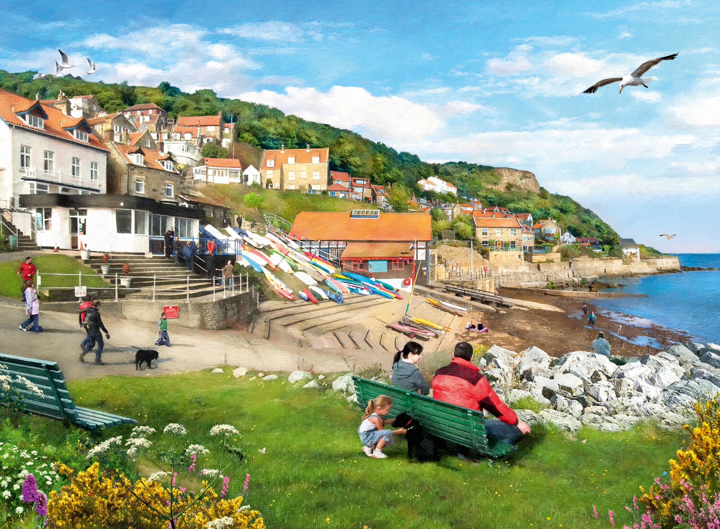 Ravensburger Picturesque Landscapes No.1 Yorkshire Whitby & Runswick Bay 2x 500 Piece Jigsaw Puzzle for Adults and Kids Age 10 Years Up