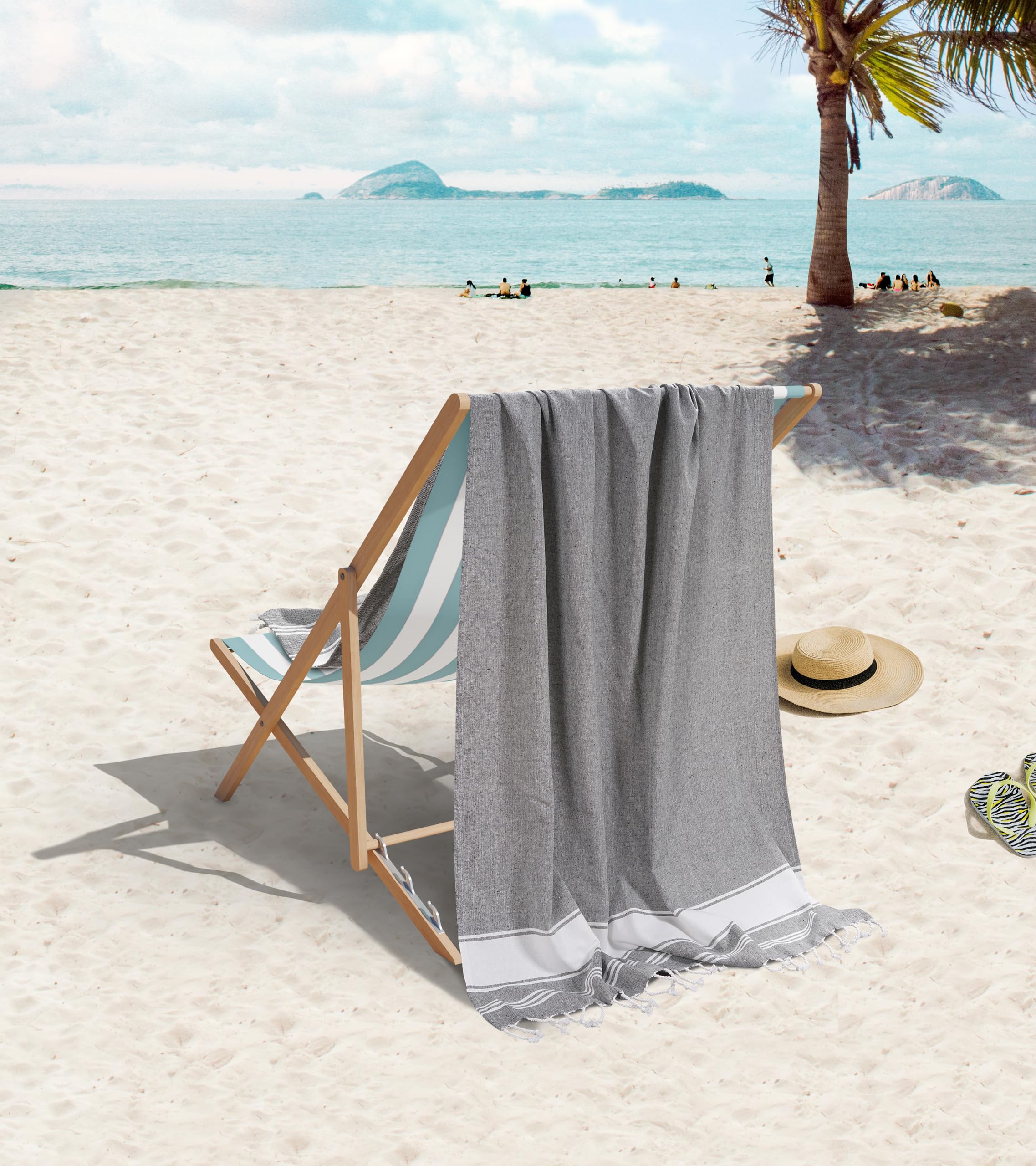 LANE LINEN Pool Towels, Turkish Beach Towels Oversized Set of 6, Pre-Washed, No Shrink, Quick Dry Travel Towel - Image 4