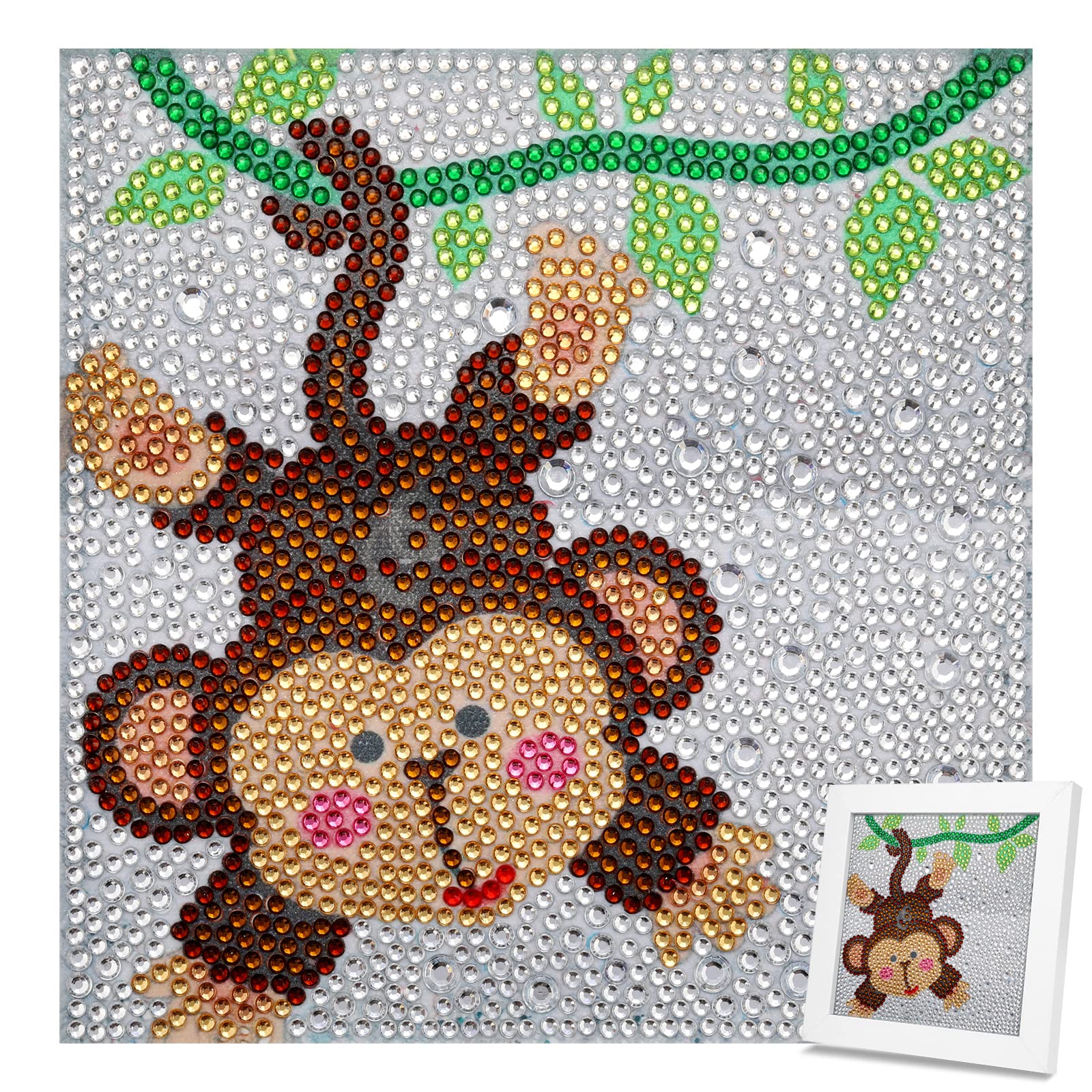 MWOOT 2 Pezzi 5D Diamond Art Painting Kit for Kids,Bambini Pittura Diamante 5D Fai da Te,Strass Ricamo a Punto Croce Arts Craft for Home Decor e Regalo 12x12CM (Volpe + Unicorno