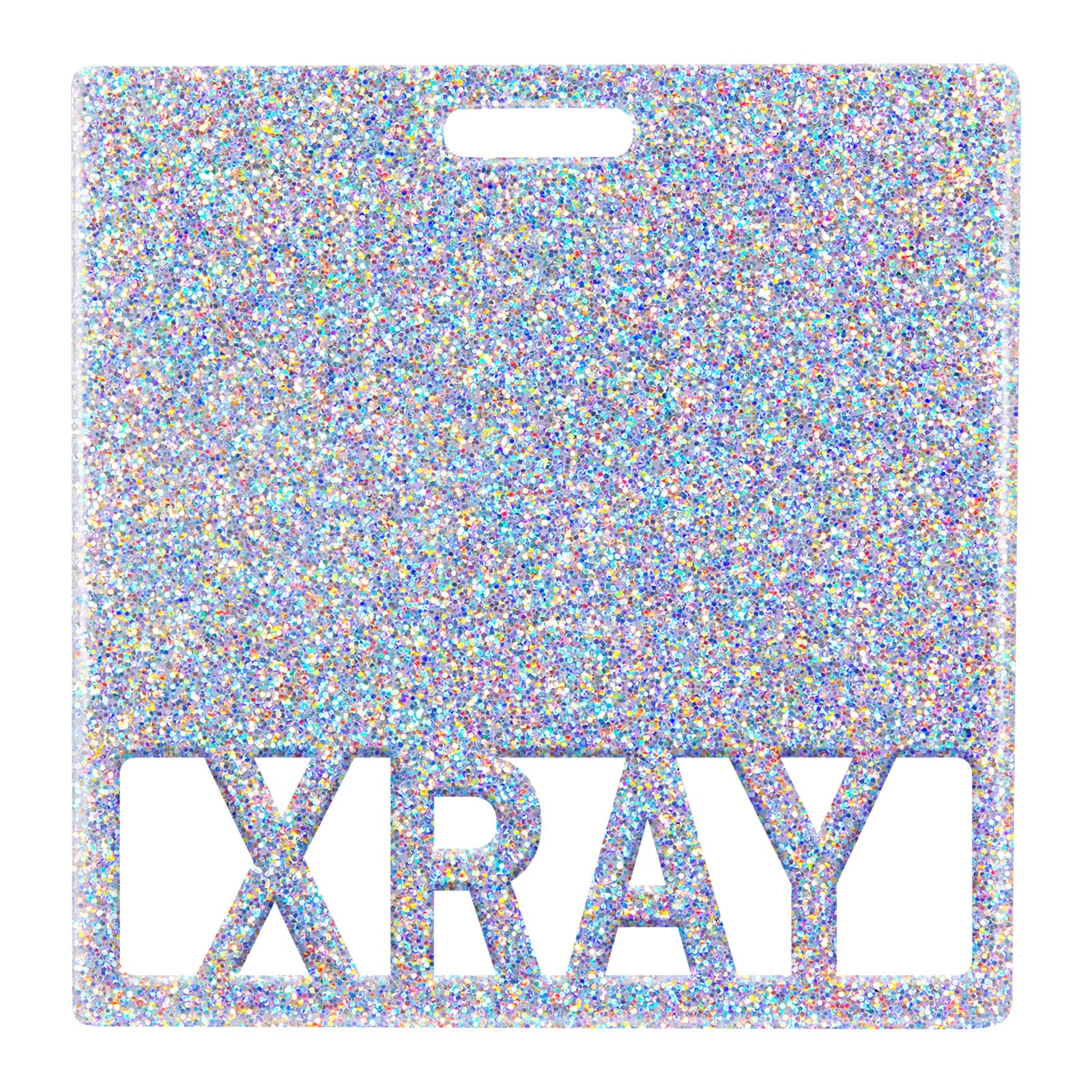 Plifal X-RAY Badge Buddy Card Holder - XRAY Glitter Sliver Nurse Nursing Accessories Horizontal ID Name Identification Tags for Hospital Medical