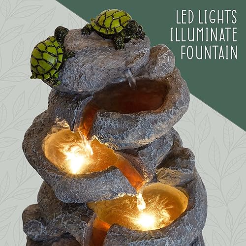 Miniatura 7 de Esterno Fuente de mesa de tortuga, tortugas en cascada Estatua decorativa Relajante Característica de agua