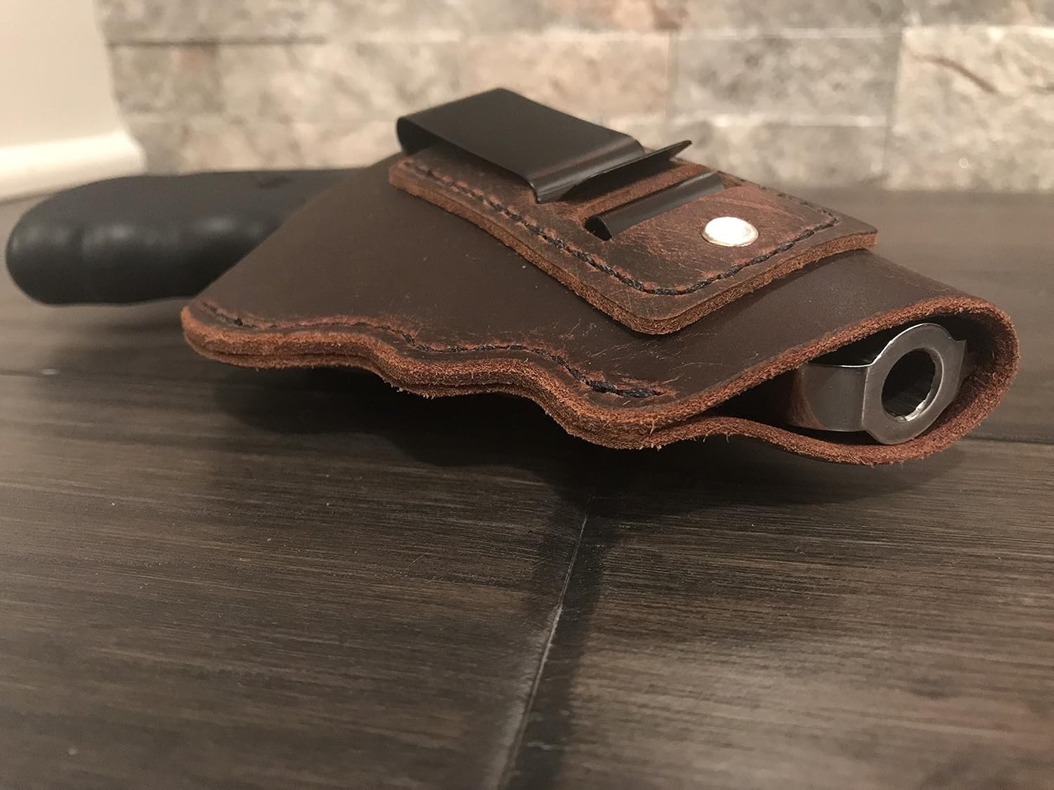 Revolver (2"-Snub Nose) - Water Buffalo Hide Soft Leather Inside The Waistband Concealed Carry Holster- Fits S&W J-Frames, Ruger LCR, Taurus 85, Kimber K6S, and Similar Size Snub Nose Revolvers