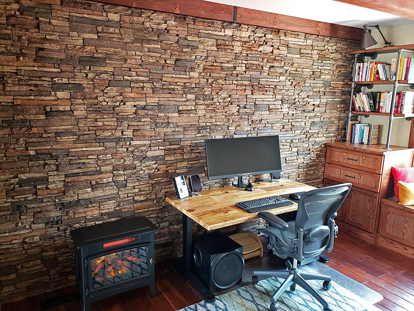 AZ FAUX Sedona Faux Stone Panels Cognac Brown 1Pack Each Panel