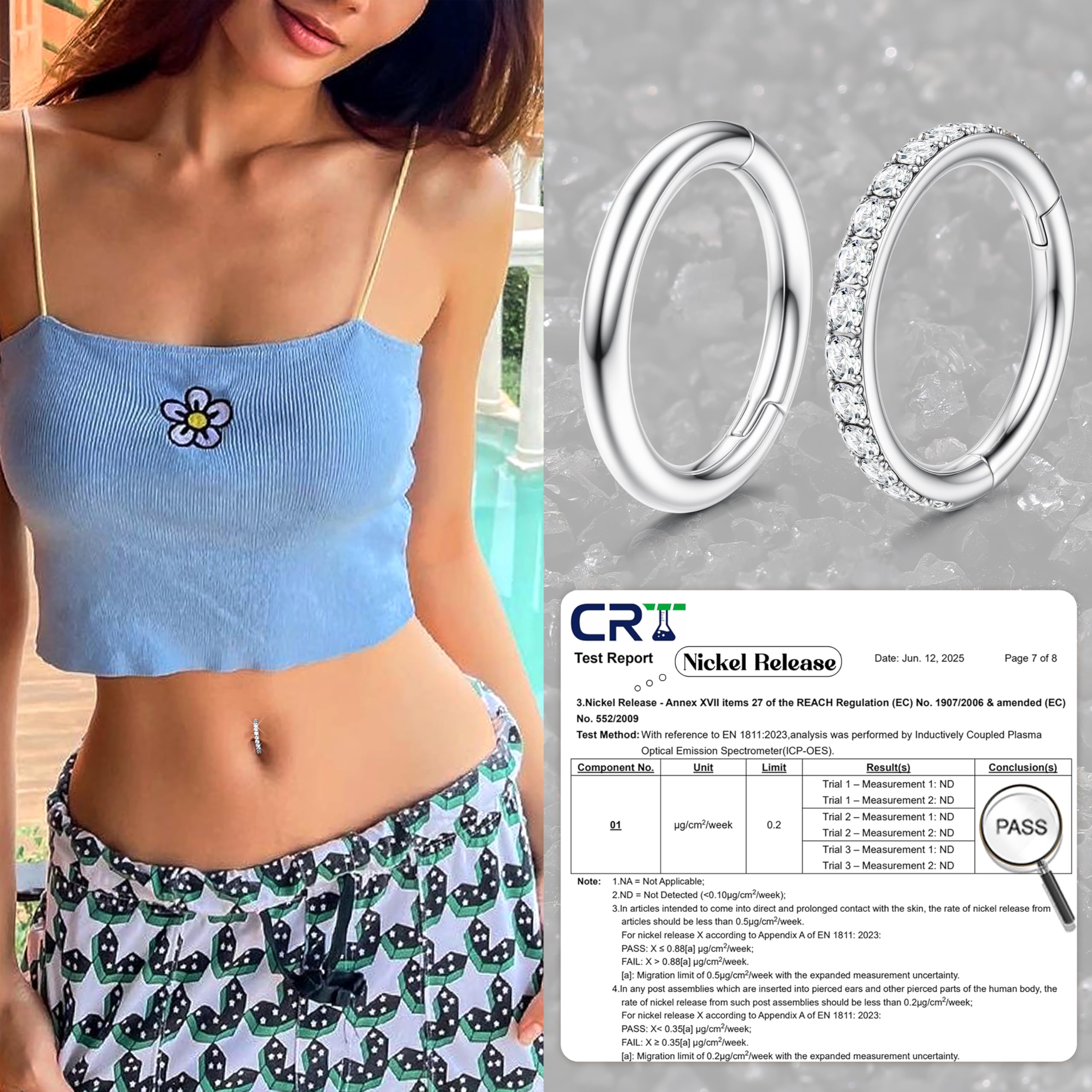 Diamday 2Pcs 14G Piercing Ombligo Acero Quirurgico Piercing Ombligo Septum Plata Mariposa Corazón Estrella Hélice Tragus Cartílago Piercings Corporal Piercings Joyas para Mujer Oro