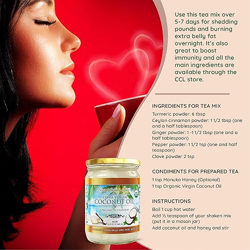 Miniatura 8 de Aceite de coco orgánico, sin refinar, prensado en frío, extra virgen, para salud, belleza, cabello, piel, cuerpo, y para cocinar