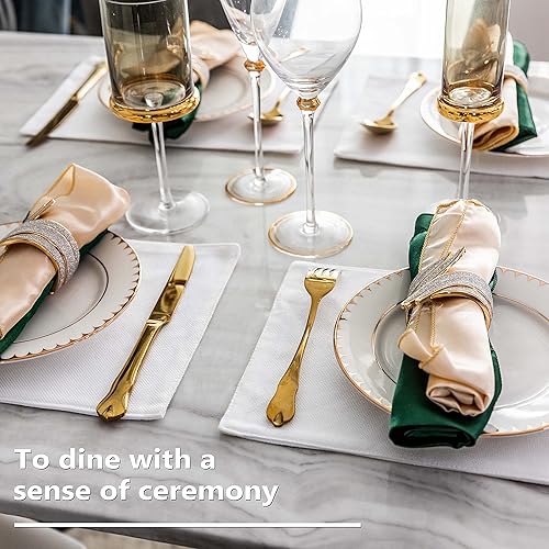 Vista 70 de Home Brilliant Juego de 4 manteles individuales de lino azul, resistentes al calor, manteles individuales para mesa de comedor, manteles Índigo