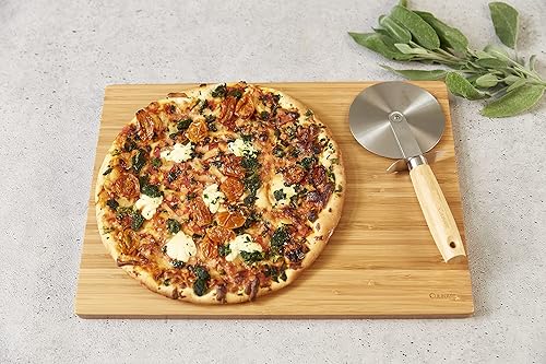 Miniatura 7 de Culinare Naturals C70004 - Rueda de corte de pizza  bambú sostenibleacero inoxidable  (L) 8.661in x ancho) 0.394in  Herramienta manual para cortar