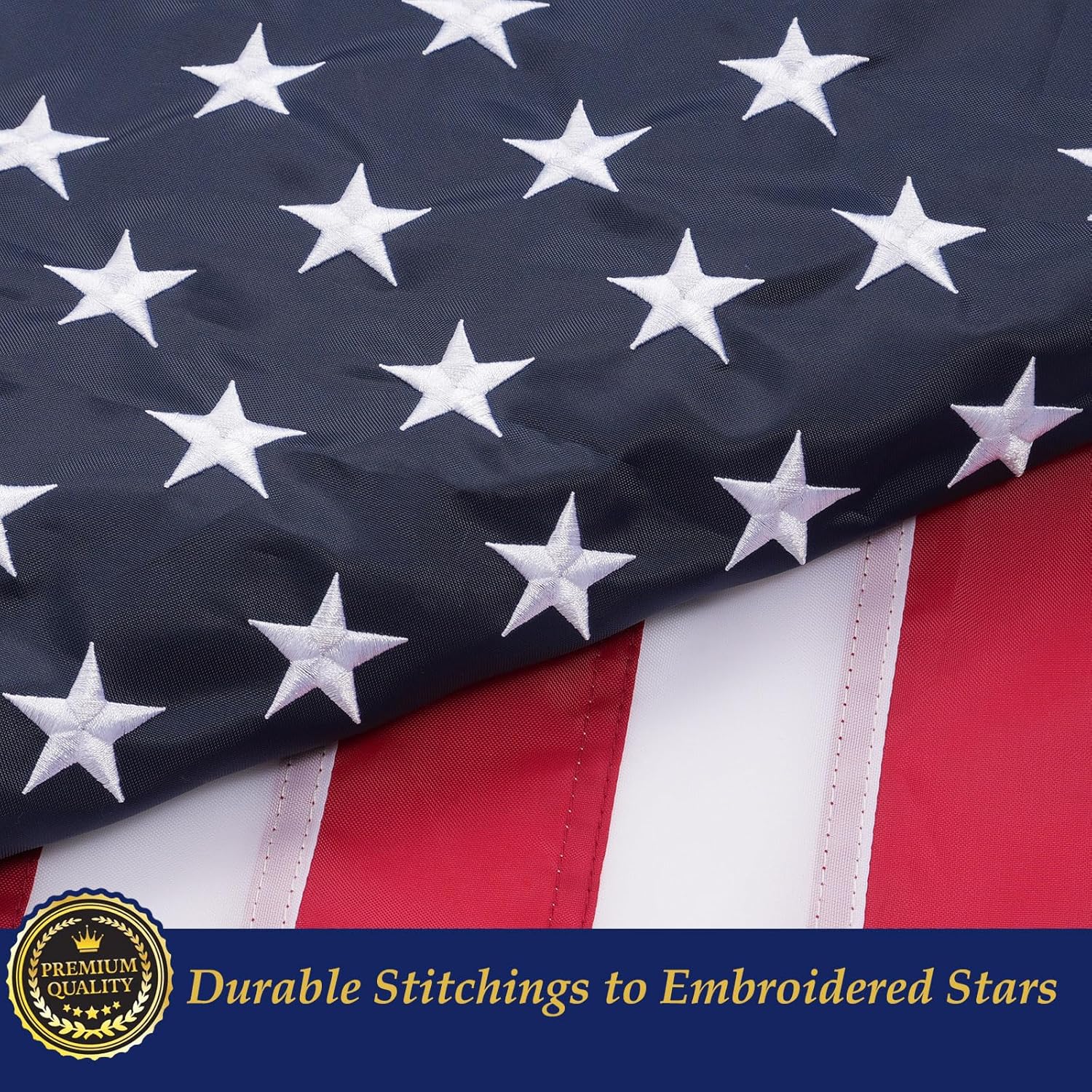 TOPFLAGS American Flag Garden Flags 28x40 House Flag with Wooden Flag Pole Double Side for Outside USA Flags Embroidered Stars for Outdoor Garden School Classroom