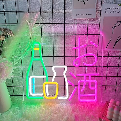 Miniatura 9 de Letrero de neón abierto japonés con luces LED de neón con interruptor regulable, decoración de pared de negocios, estilo japonés, valla publicitaria