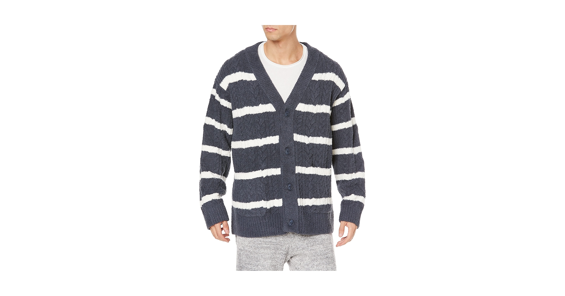 Amazon | [ジェラート ピケ] HOMME ボーダーアランカーディガン