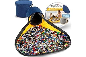 SlideAway Lego Cleanup Toy Storage Organizer & Play Mat for Kids Bin...