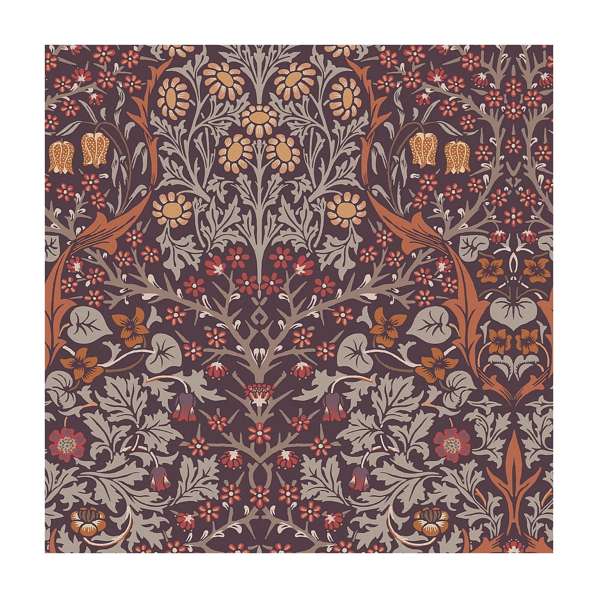 William Morris at Home Blackthorn Plum Wallpaper | Paste the Wall | Purple Floral | Eco-Friendly