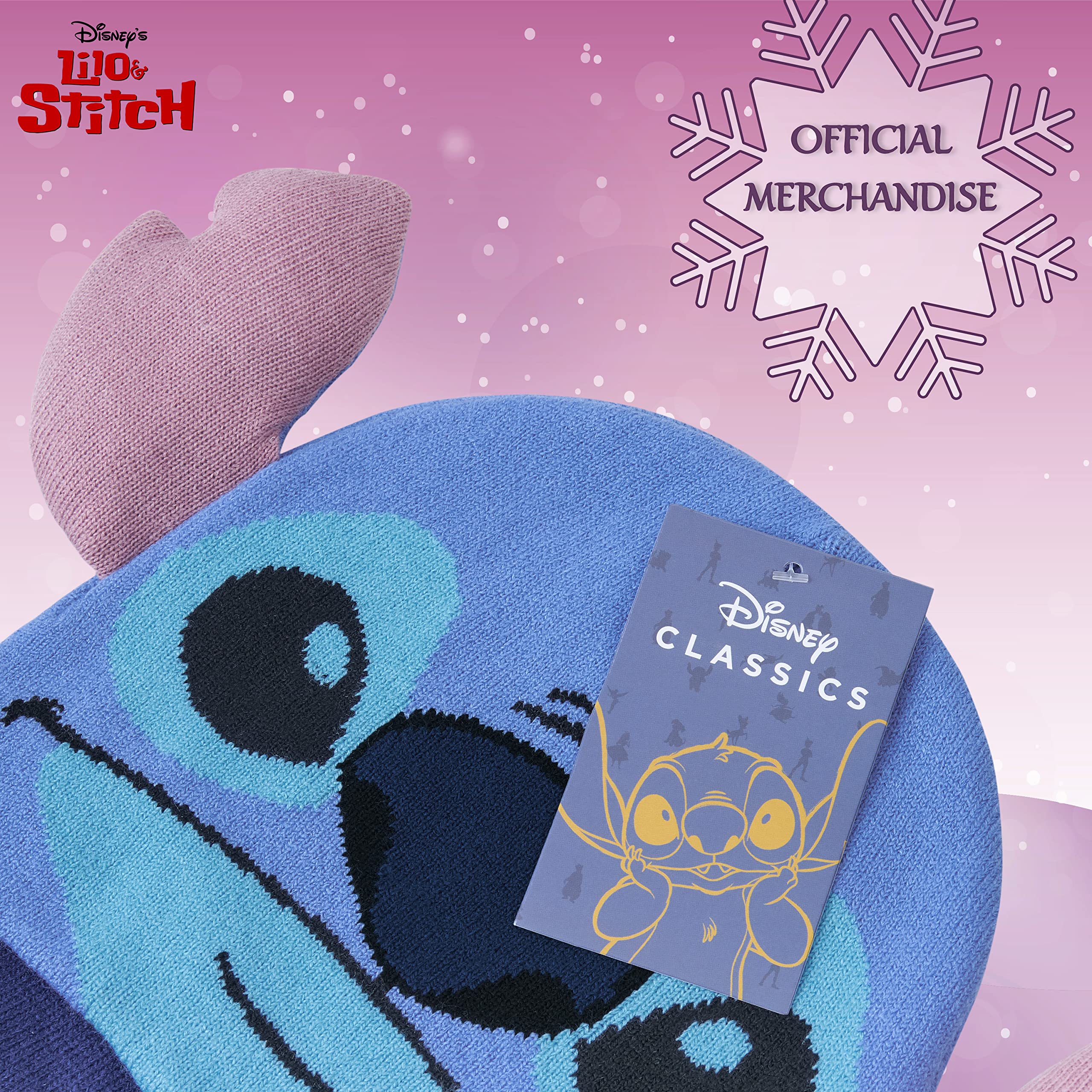 Disney Stitch Accesorios de Invierno Set de 1, 2 o 3 Piezas para Niñas, Gorro Niña Guantes Invierno Bufanda, Regalos Niños