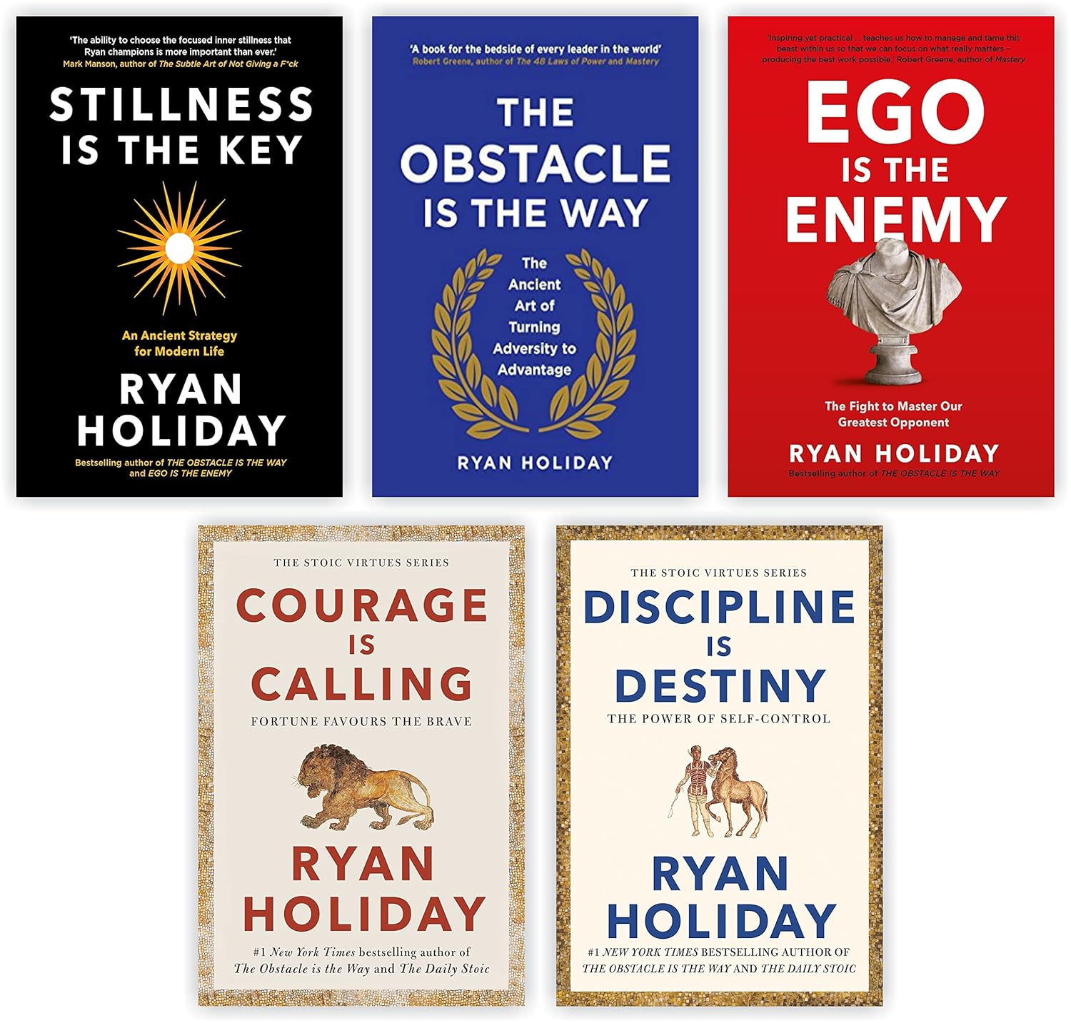 Ryan Holiday 5 Books Collection Set Stillness Is The Key, The Obstacle