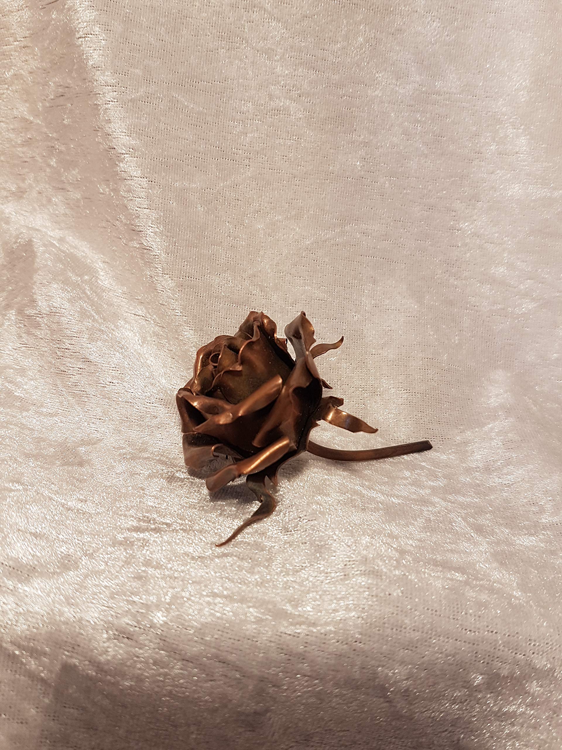 Rose aus Kupfer, Kupferrose ohne Stiel, Kunsthandwerk