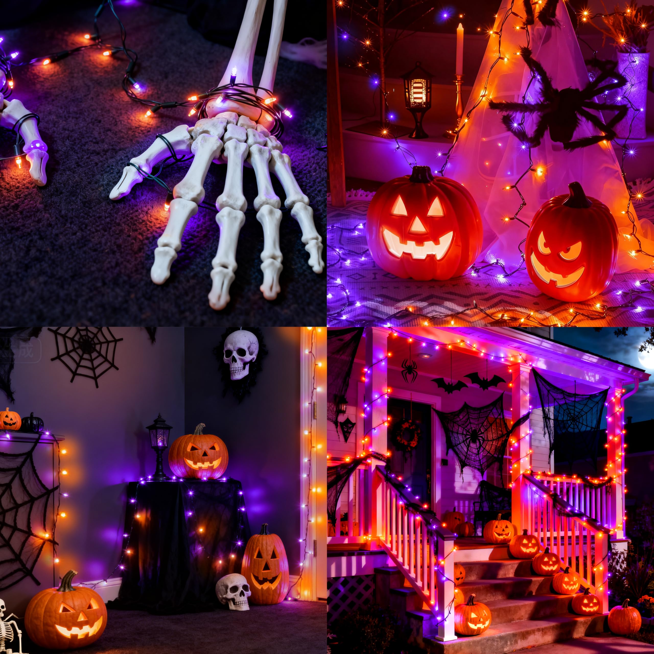 Joiedomi 16.3FT Orange&Purple Halloween Lights,50 Count Battery