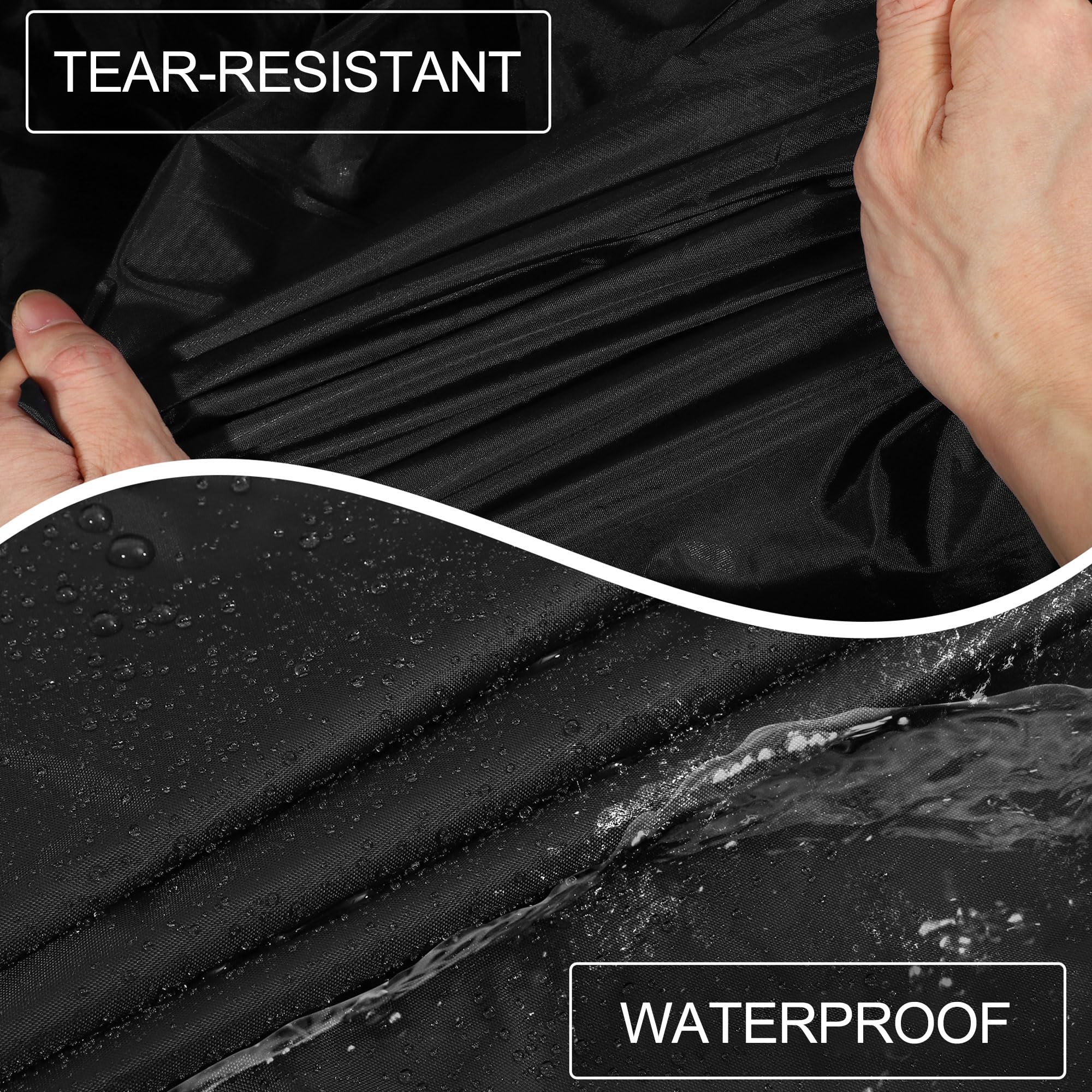 X AUTOHAUX Car Cover Outdoor Waterproof Sun Rain Snow Hail Protection with Left Side Door Zipper 210D-PU for — view 3