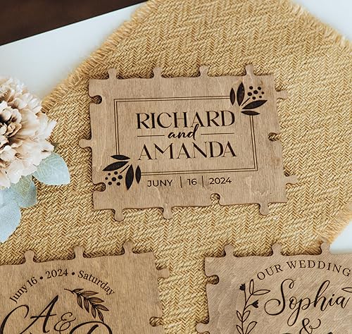 Miniatura 2 de I Love You Box  Wedding Guest Book  Wedding Planning Book And Organizer  Custom Puzzle  Craft Box  Wooden Heart  2024 Graduation Party Decorations