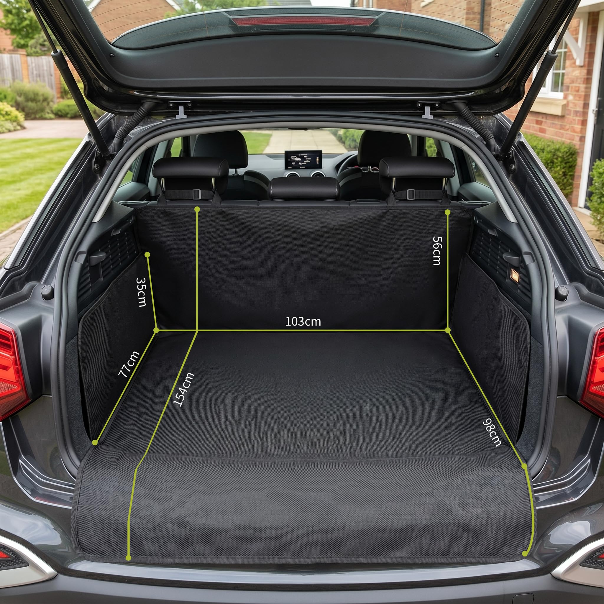 bonVIVO Coprisedile Auto per Cani - Telo Impermeabile Antiscivolo per Sedili Auto e Bagagliaio SUV - Copertura Universale Protezione Interni Macchina - Accessori Viaggio per Animali Domestici