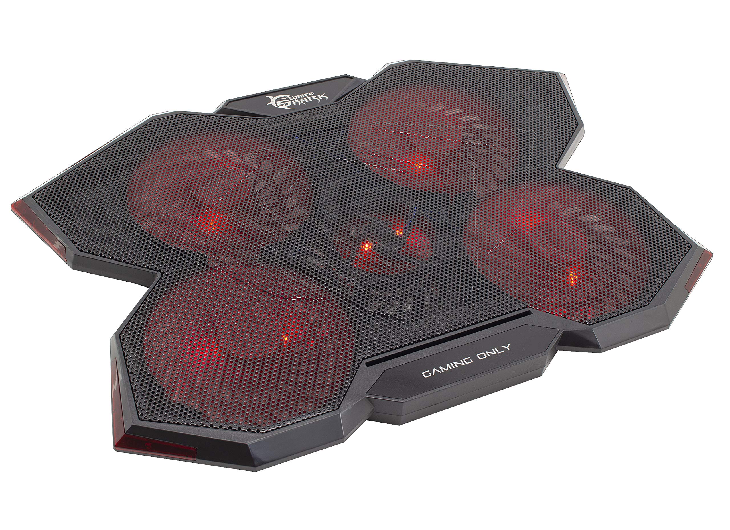 White Shark ICE WIZARD Base di raffreddamento portatile da 15,6 a 17,3, 5 ventole, USB, silenzioso, LED
