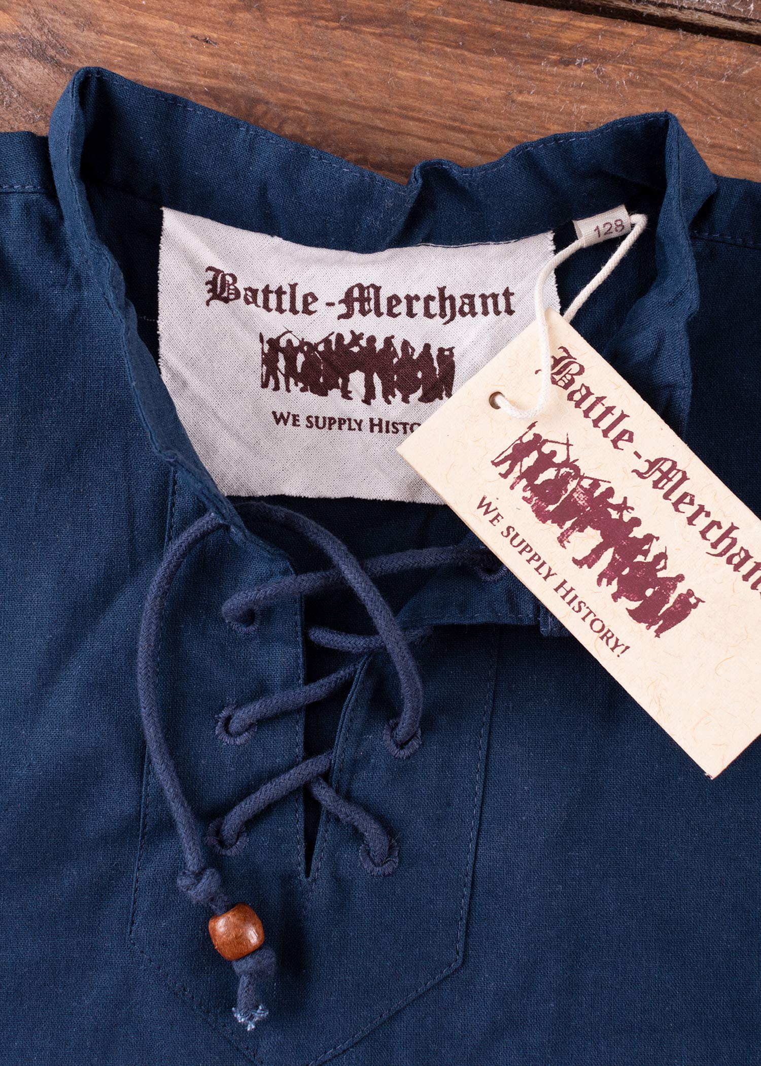 Battle-Merchant Średniowieczna koszula dziecięca Colin, długie rękawy, koszula rycerska LARP średniowieczna karnawał