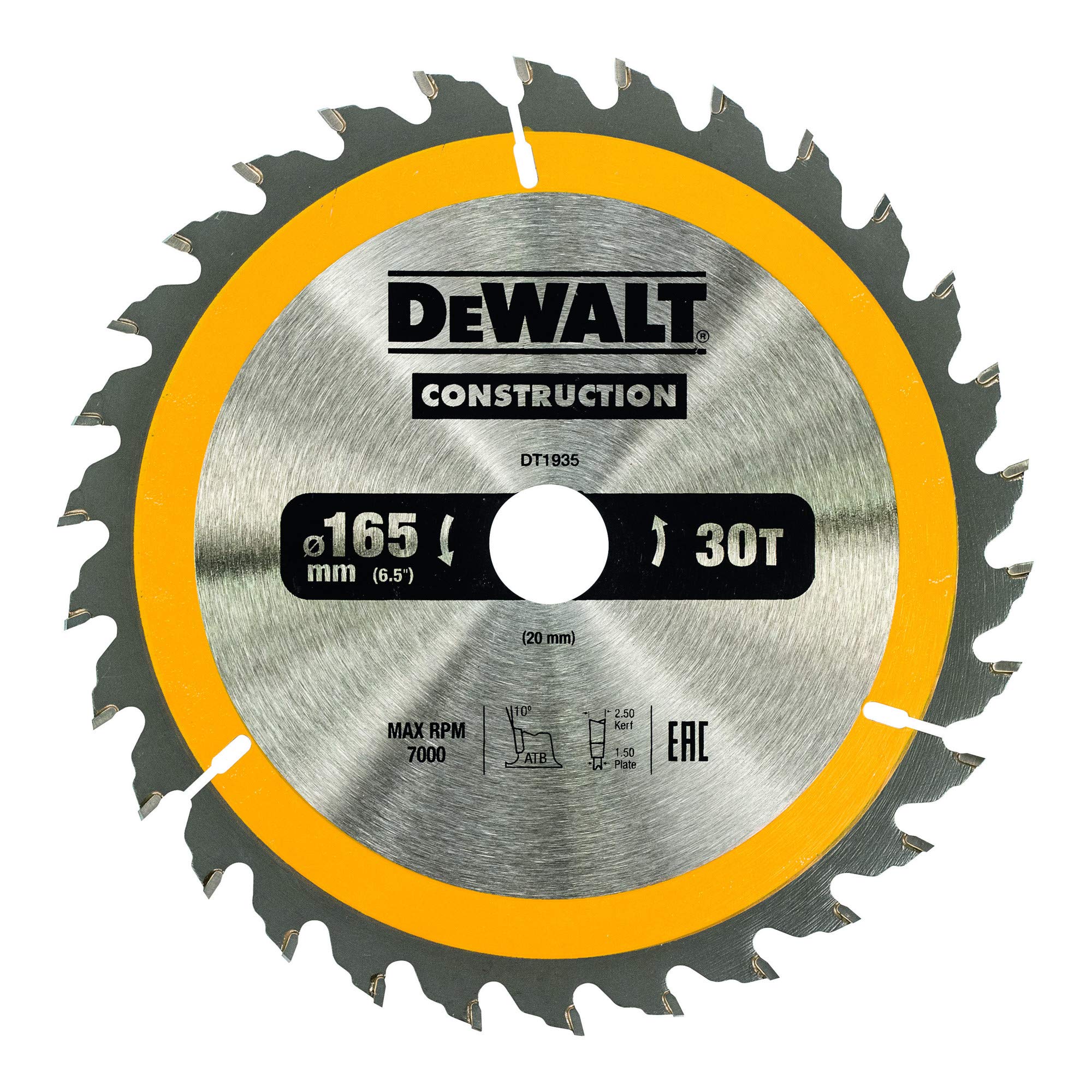 Piła Tarczowa z Widią 165mm x 30z x 20mm DT1935 DeWalt