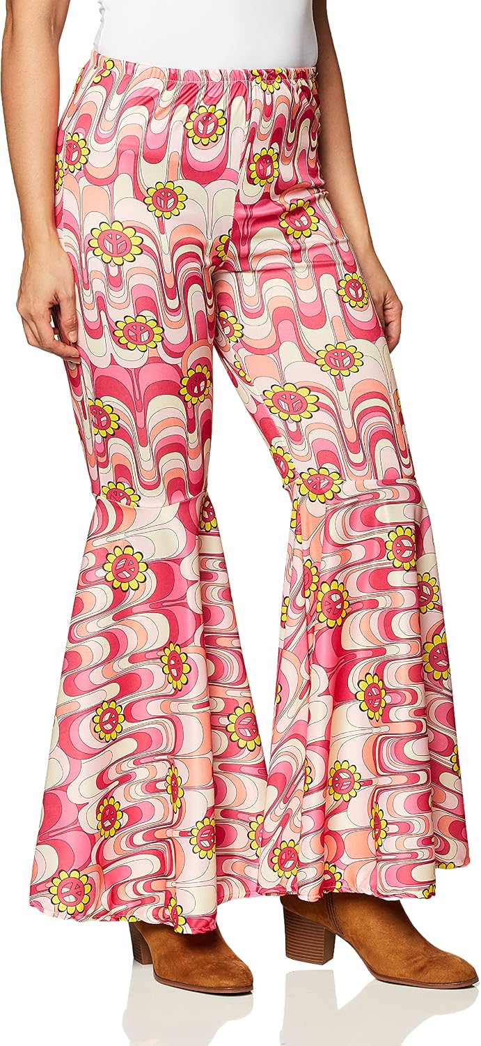 Forum Novelties Women's 60's Hippie Flower Power Bell Bottoms Adult Costume