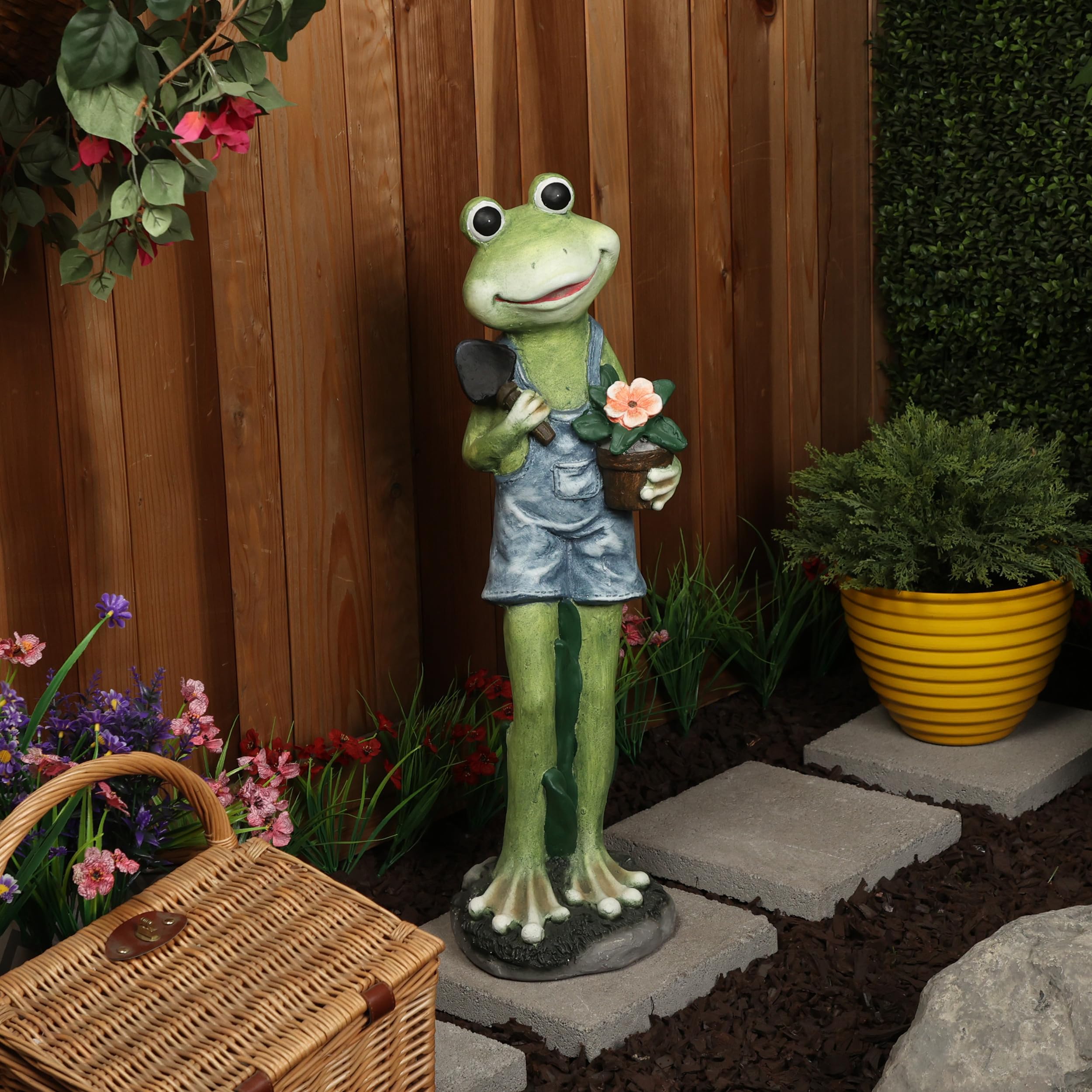 Amazon.co.jp: Alpine Corporation QWR1038 庭師 カエル像 マルチ