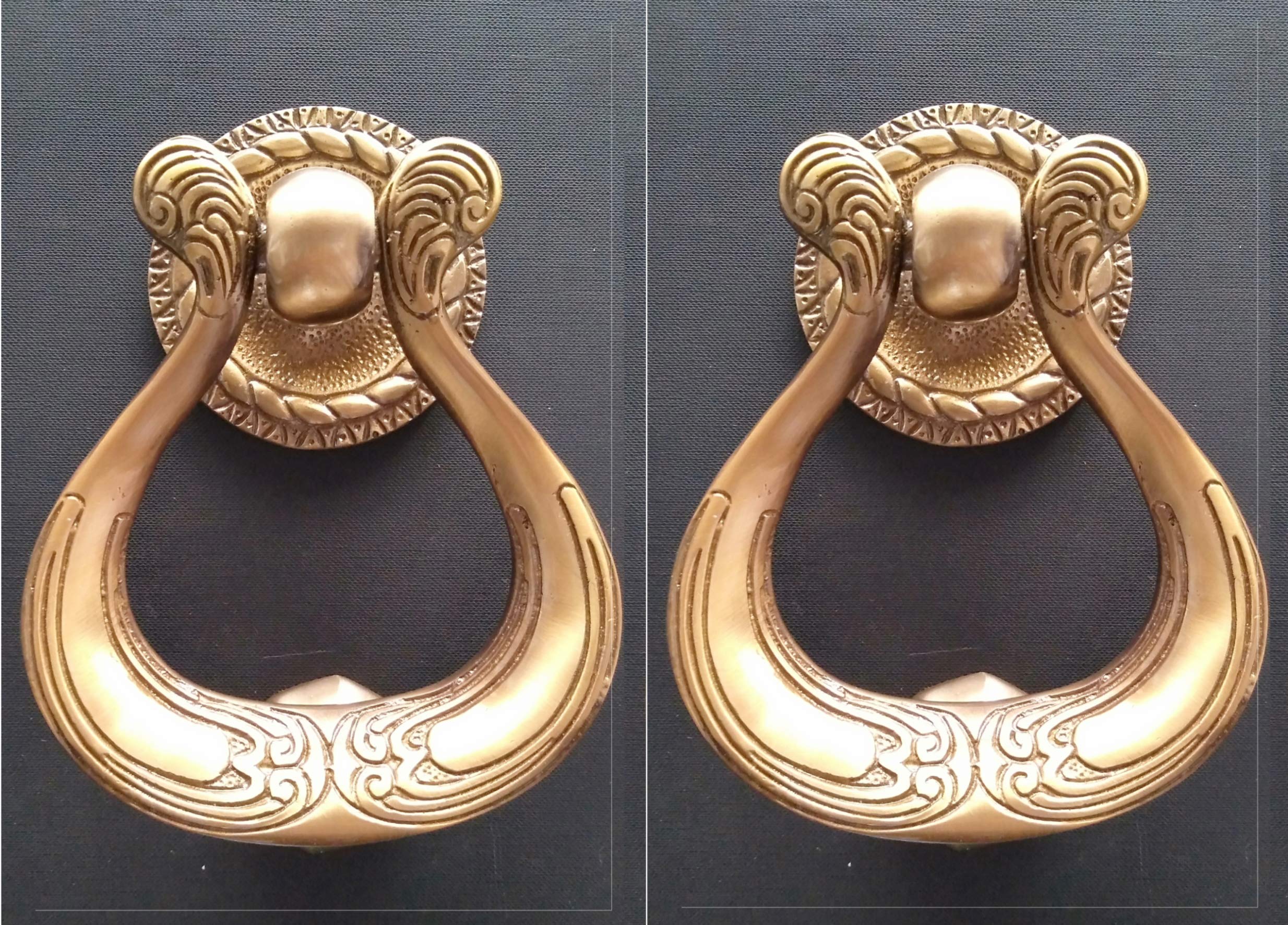 KT Hardware SolutionsExcellent Quality Solid Brass Combo Pack of 2 Door Knockers - Big Size